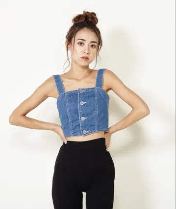 SPIRAL GIRL 여성용 데님 뷔스티에