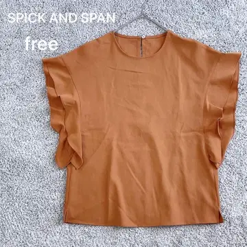 SPICK AND SPAN 블라우스 프릴 반팔 free 카멜