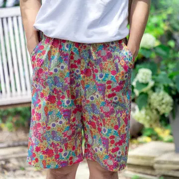 컬러풀 꽃무늬 숏팬츠 / 리버티 프린트 사용 / 남성용 L