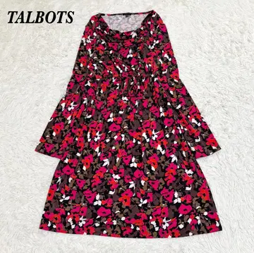 [새상품급] TALBOTS 스트레치 A라인 플레어 원피스 L 레드 블랙