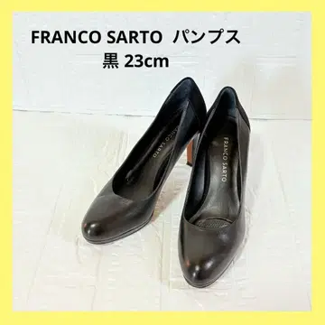 FRANCO SARTO 프랑코사르토 블랙 슬림 레그 힐 가죽 펌프스