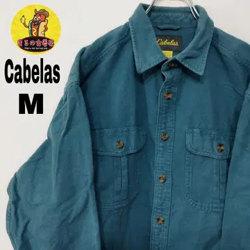USA 구제 의류 Cabela's 헤비 플란넬 셔츠 M 터콰이즈 블루