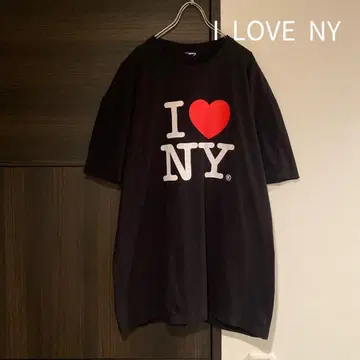 I LOVE NY 구제 의류 티셔츠 블랙 y2k