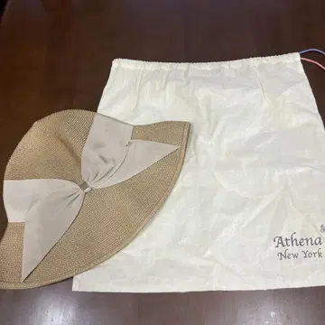 Athena New York 리본 포함 밀짚모자