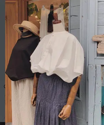 [ homspun ] 빅 실루엣 노카라 풀오버 블라우스