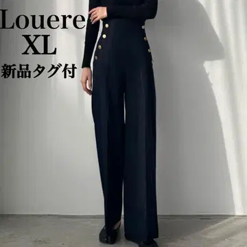 택 포함 새상품 Louere 슬랙스 하이웨스트 마린 팬츠 네이비 XL