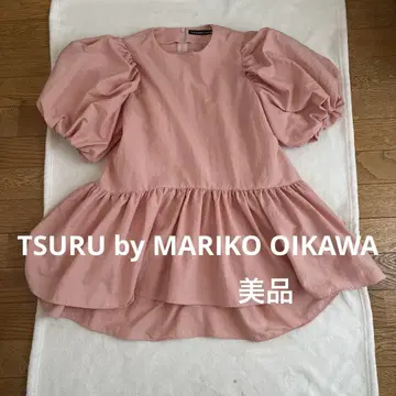 시착만 한 상품 MARIKO OIKAWA 페플럼 상의 퍼프 슬리브 핑크