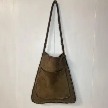 이탈리아제 브라운 무스탕 백 스웨이드 숄더백