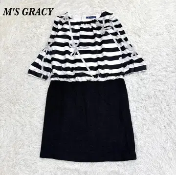 새상품급 M'S GRACY 40 L 원피스 화이트 블랙