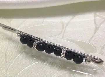 블랙 비즈 헤어핀 7cm