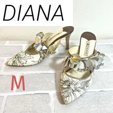 DIANA 꽃무늬 뮬 M (23~23.5) 베이지, 골드