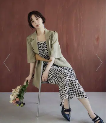 mystywoman 크로셰 롱 슬리브리스 원피스 믹스