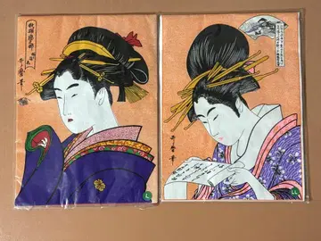 기타가와 우타마로의 우키요에 디자인 T셔츠 2벌 세트