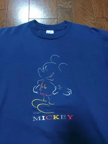 velva sheen disney 티셔츠 M 네이비 자수 USA제