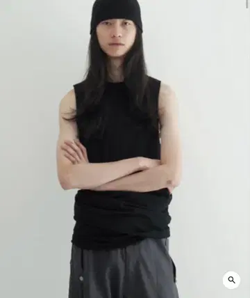 Omar Afridi Draped tank top 'BLACK'