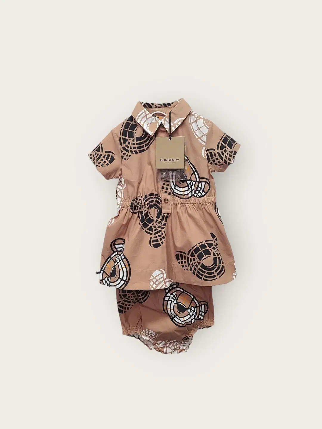 [6M] Burberry Brown Baby Thomas Bear Dress Bloomer