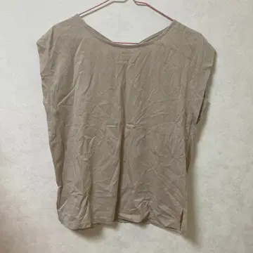 OFUON stylish 오프온 베이지 반팔 블라우스 상의 M 사이즈