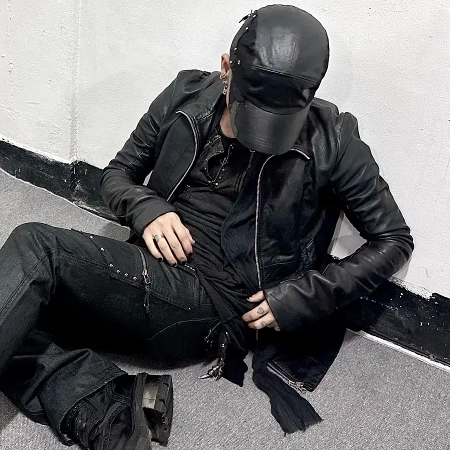 【専用】ekam style leather jacket EKAM front double zip leather jacket