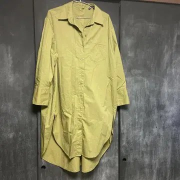ZARA 카키 백 버튼 셔츠 빅 실루엣 오버 원피스