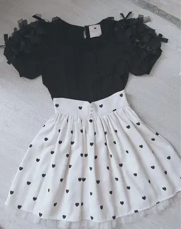 mille fille closet 리본 티셔츠와 스커트 세트 M