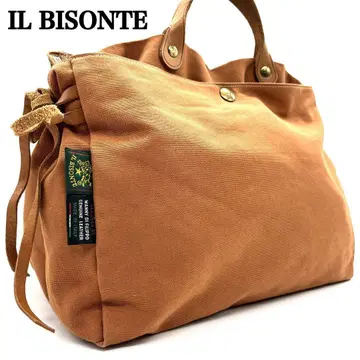 [ 새상품급 레어 ] IL BISONTE 핸드백 각인 버튼 대용량 숄더
