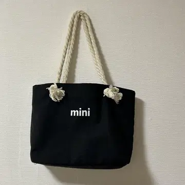 미니 토트백 블랙 로프 핸들