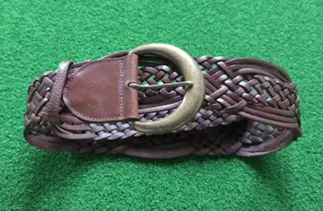 브라운 가죽 웨빙 벨트