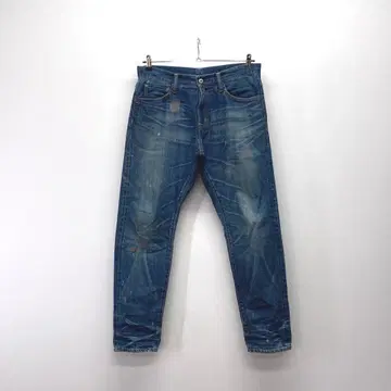 시퀄 리페어 가공 셀비지 데님 팬츠 M 사이즈 인디고