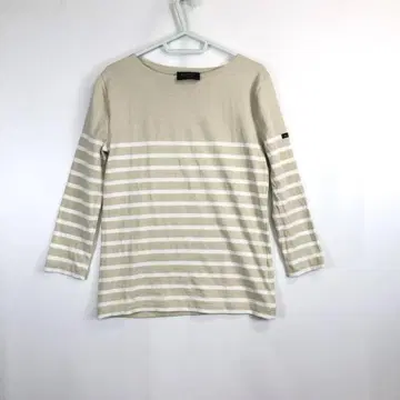 르미노아 프랑스제 긴팔 T셔츠 보더 1 사이즈 베이지 화이트