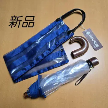 새상품 화이트 로즈 접이식 우산 네이비 아메마치50 숏 손잡이 2종