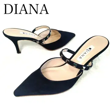 DIANA 블랙 스틸레토 스터드 스트랩 뮬 22.5cm