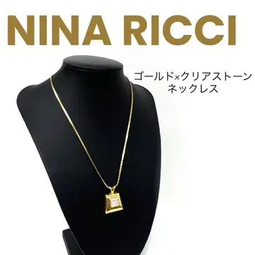 [정품] NINARICCI 니나리치 골드 x 클리어 스톤 목걸이