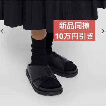 JIL SANDER 가죽 크로스 스트랩 샌들