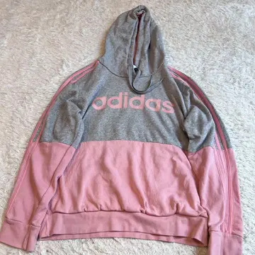 adidas 아디다스 바이컬러 후드티 그레이 x 핑크 XL