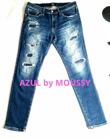 AZUL by MOUSSY 데미지 스키니 데님 XL