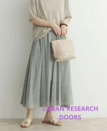 URBAN RESEARCH DOORS 코몬 프린트 코튼 스커트