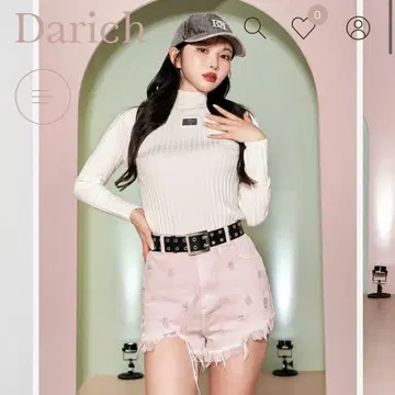 다리치 플레이트 컬러 리브 니트