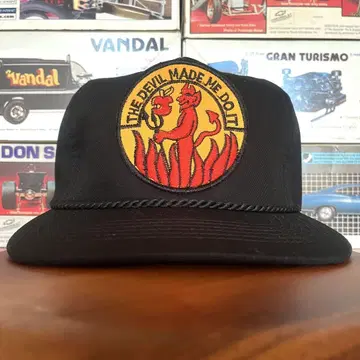 새상품 캡 블랙 vintage patch DEVIL 아메카지