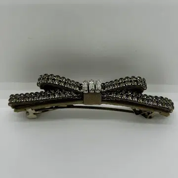 콤플렉스 비즈 크리스탈 메쉬 파베 슬림 머리핀 그레이지 리본