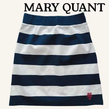 MARY QUANT 마리콴트 보더 스커트 마린 네이비 화이트
