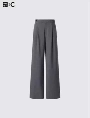 [새상품급] UNIQLO:C 턱 와이드 스트레이트 팬츠 그레이 L