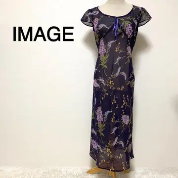 IMAGE 퍼플 컬러 꽃무늬 시어 원피스