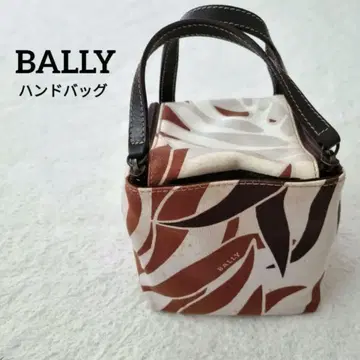 BALLY 발리 핸드백 빈티지 보관 주머니 포함 브라운 화이트 컴팩트
