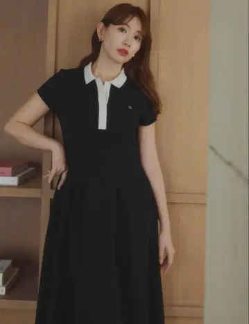 herlipto Short Sleeve Polo Dress black M