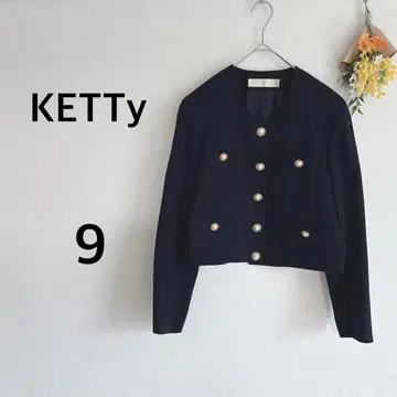 케티 KETTy 네이비 노카라 자켓 골드 버튼 펄 레트로 798