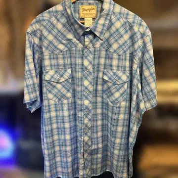Wrangler 반팔 체크 웨스턴 셔츠 3XL 산뜻함