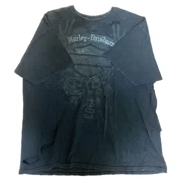Harley-Davidson 티셔츠 블랙 보로 데미지