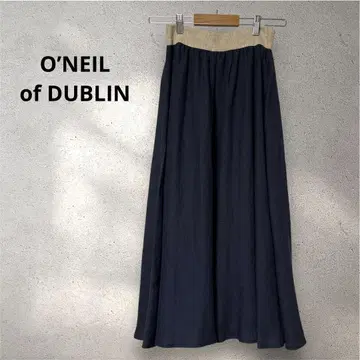 O'NEIL of DUBLIN 린넨 플레어 스커트 네이비 허리밴딩