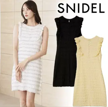 SNIDEL 슬리브리스 타이트 원피스 블랙