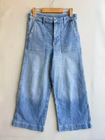 H&M 여성용 플레어 청바지 와이드 데님 하이웨스트 얇은 S
